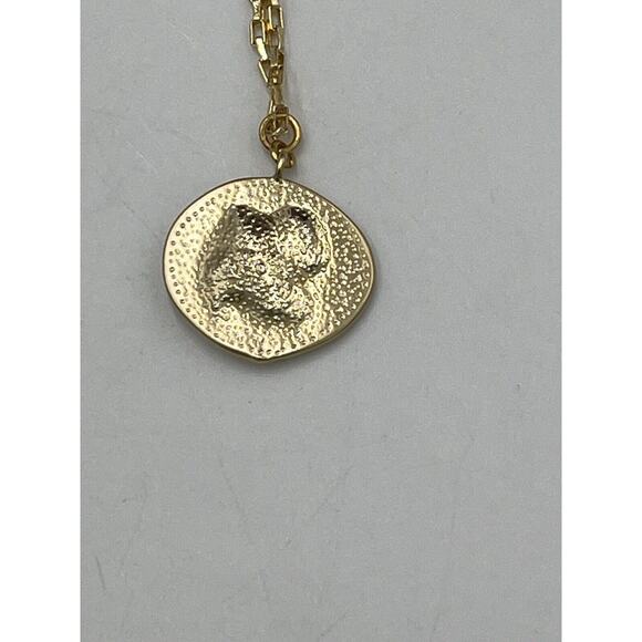 Shashi Designer Magical Pegasus Coin Charm 18K Gold Plated Long Necklace USA - Picture 4 of 12